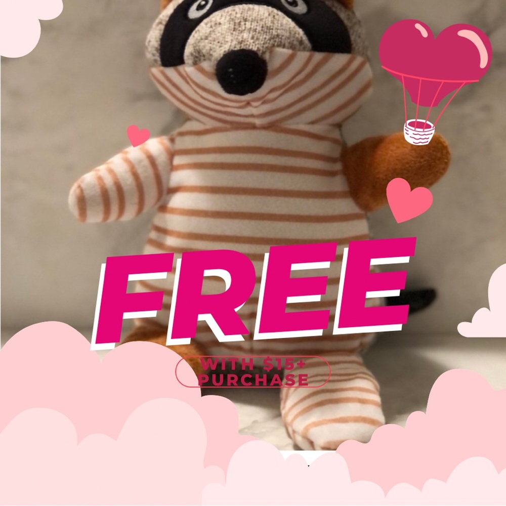 Free w/ $15+ purchase ✨ New! Yellow White Fox Stripe Knit Baby Plush Ani…